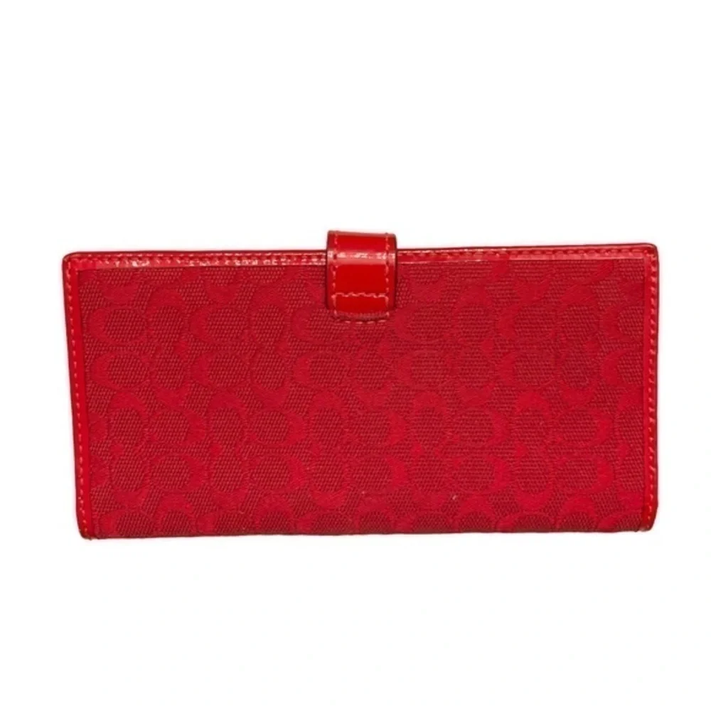 Coach rare vintage y2k red signature mini c slim bifold wallet
